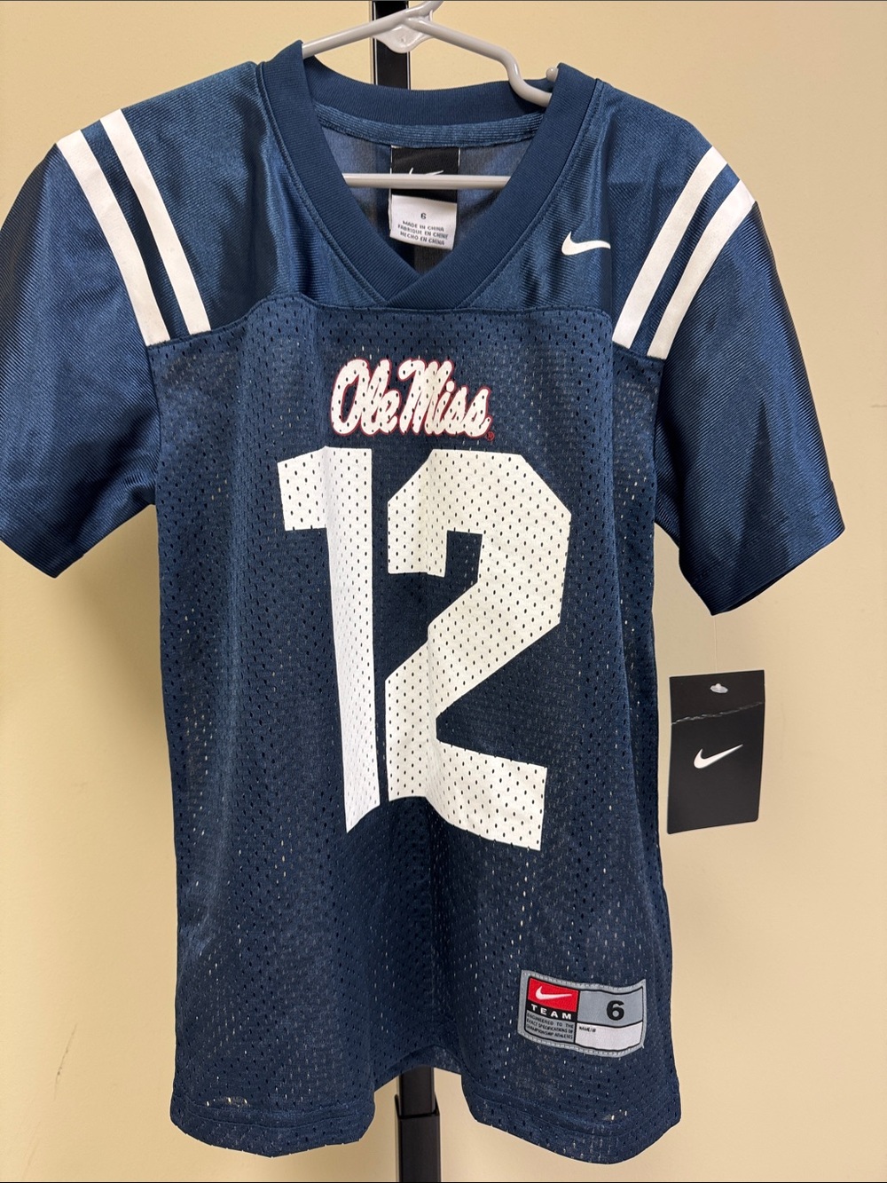 Nike Navy Blue Ole Miss #12 Football Jersey
